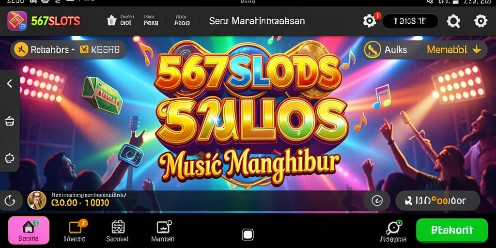 Tangkapan layar gameplay 567SLOTS menampilkan suasana permainan musik yang seru.