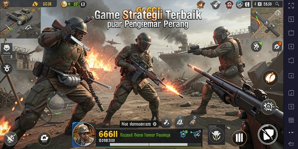 Tampilan epik gameplay di 666I, menunjukkan strategi yang dinamis.