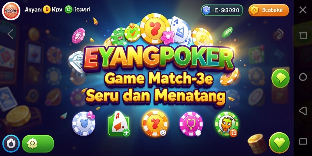 Tangkapan layar gameplay EYANGPOKER yang menunjukkan keseruan mencocokkan item.
