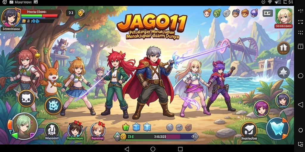 Screenshot JAGO11 menampilkan aksi pertarungan yang intens dan karakter Anime yang menarik.
