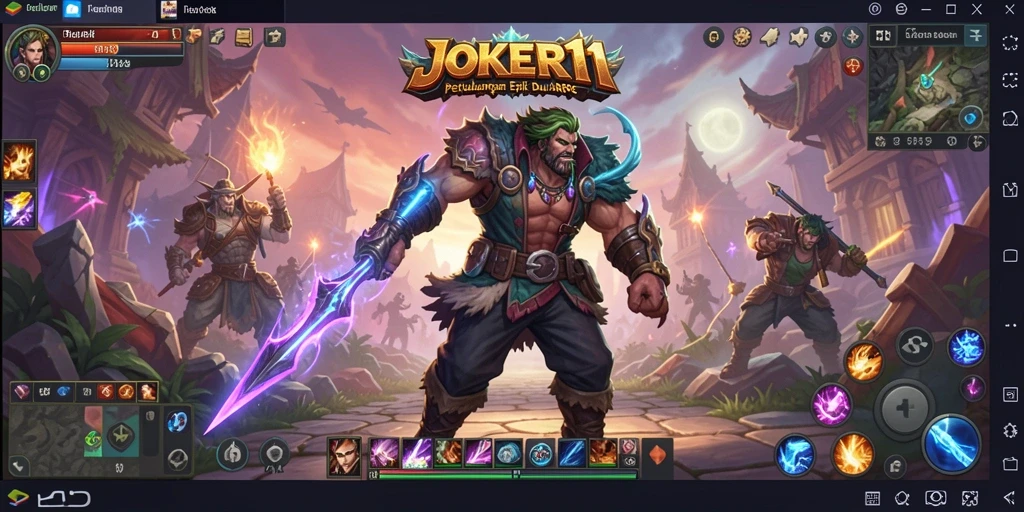 Screenshot utama JOKER11 menampilkan aksi pertarungan seru dalam gameplay ARPG.
