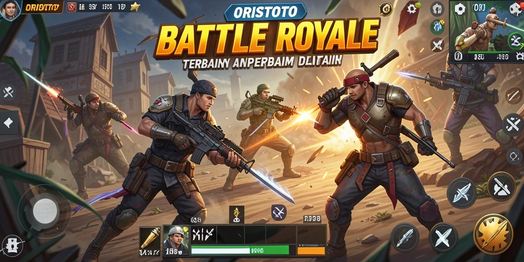 Tampilan seru gameplay ORISTOTO dalam medan perang Battle Royale.